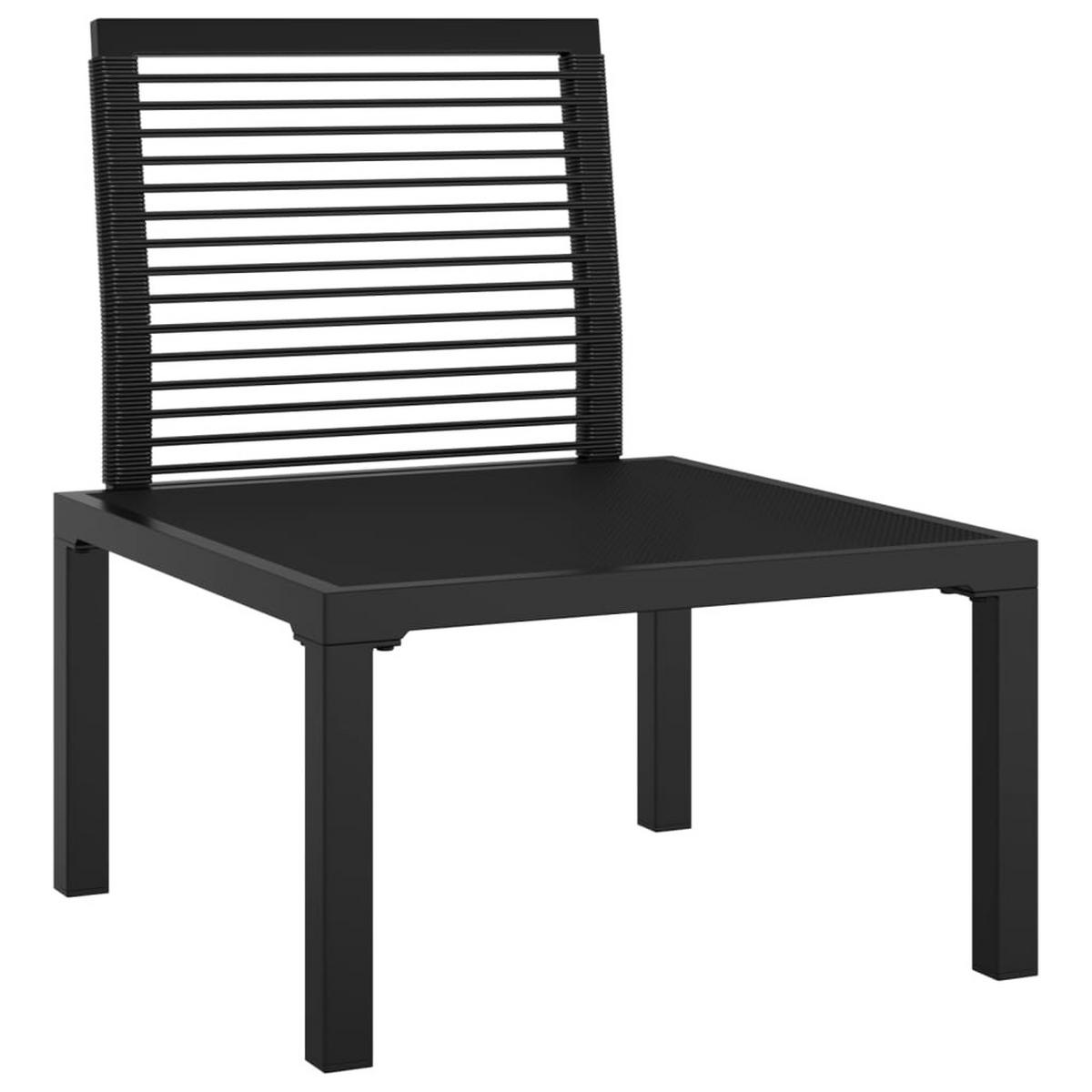 GARTENSTUHL Mit Kissen Schwarz Und Grau Poly Rattan - Schwarz/Grau, Kunststoff/Textil (55/68/62cm) - vidaXL