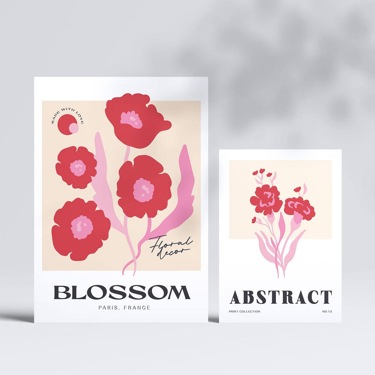 POSTER Set Mit 6 Blumen Blühen A3 & A4 Rahmenlos - Klar, Papier (29/3cm) - Nacnic