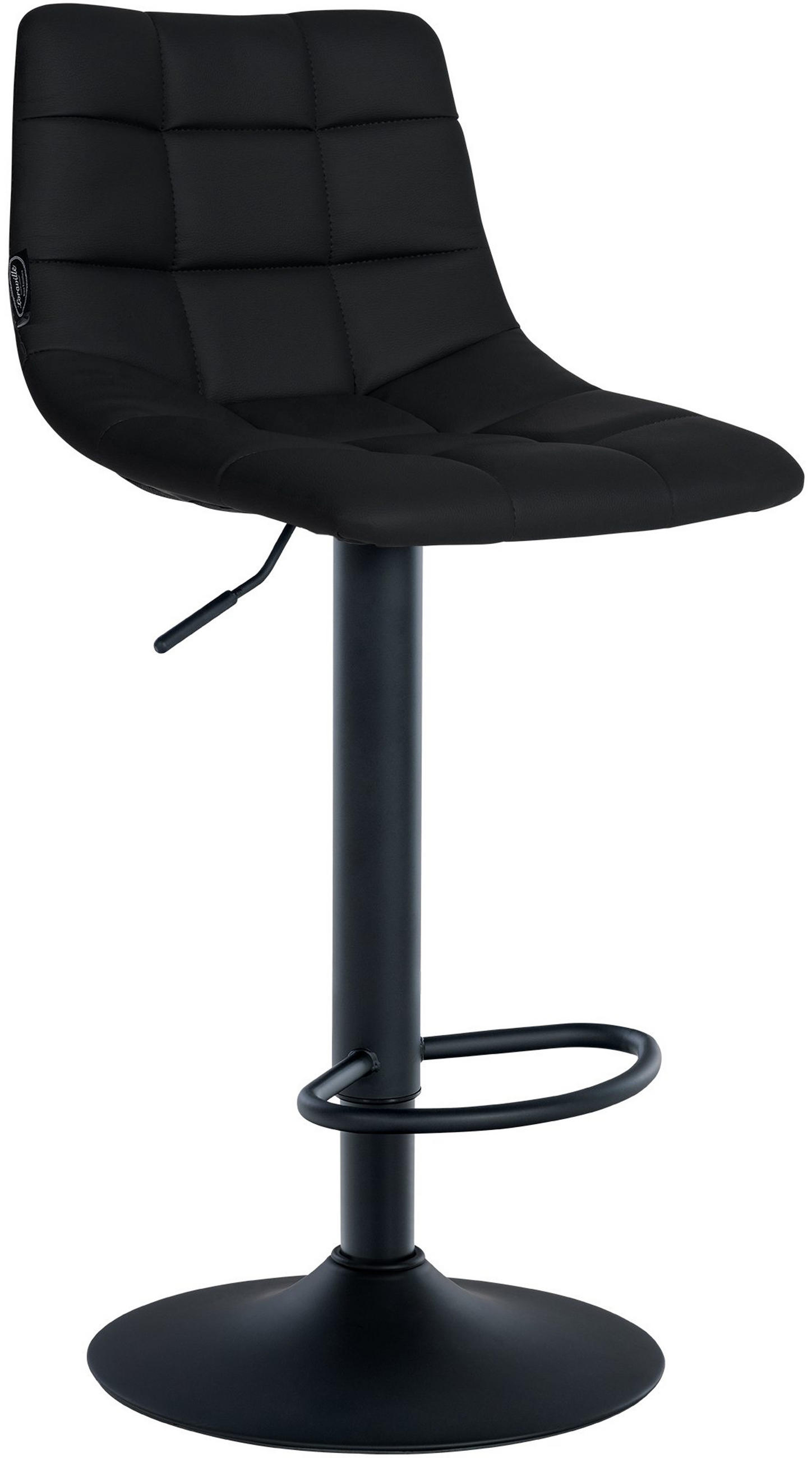 BARHOCKER James Kunstleder schwarz schwarz - Schwarz, Kunststoff/Metall (43/108.5/46.5cm) - TPFLiving