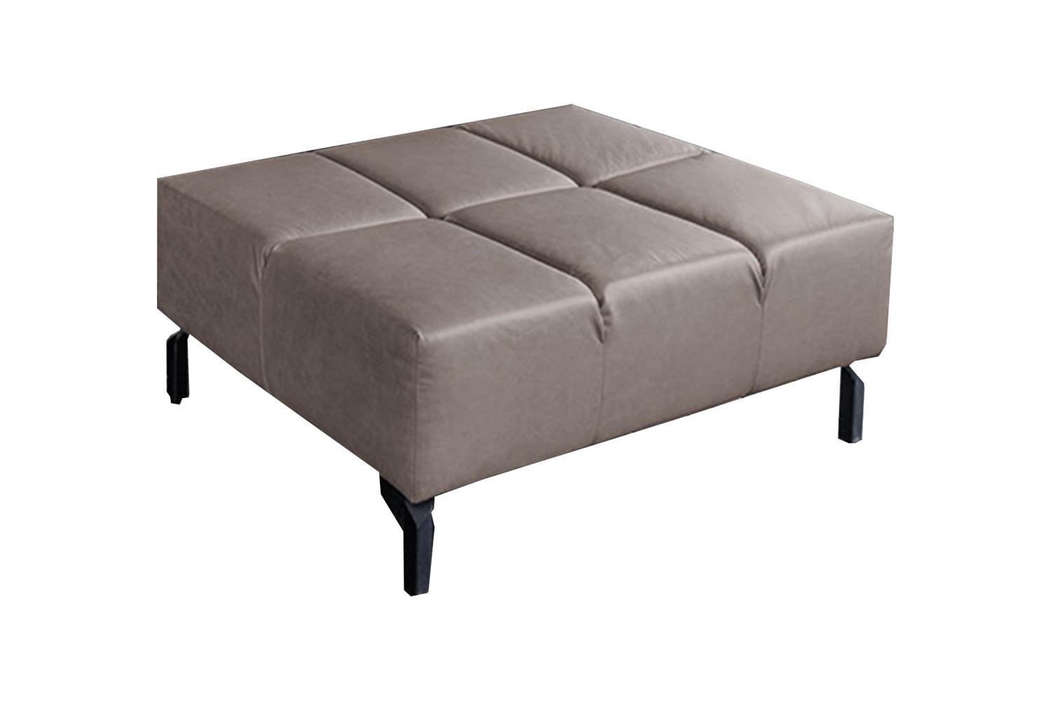 POLSTERHOCKER NELSON Dunkelbraun Leder - Dunkelbraun, Leder (107/43/71cm) - KAWOLA