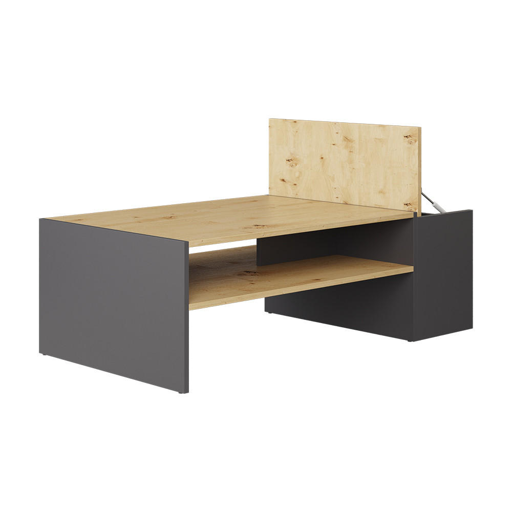 COUCHTISCH Rubby Artisan Eiche/Anthrazit 110 x 60 cm - Anthrazit/Eiche Artisan, Holzwerkstoff (60/110/36cm) - Vicco