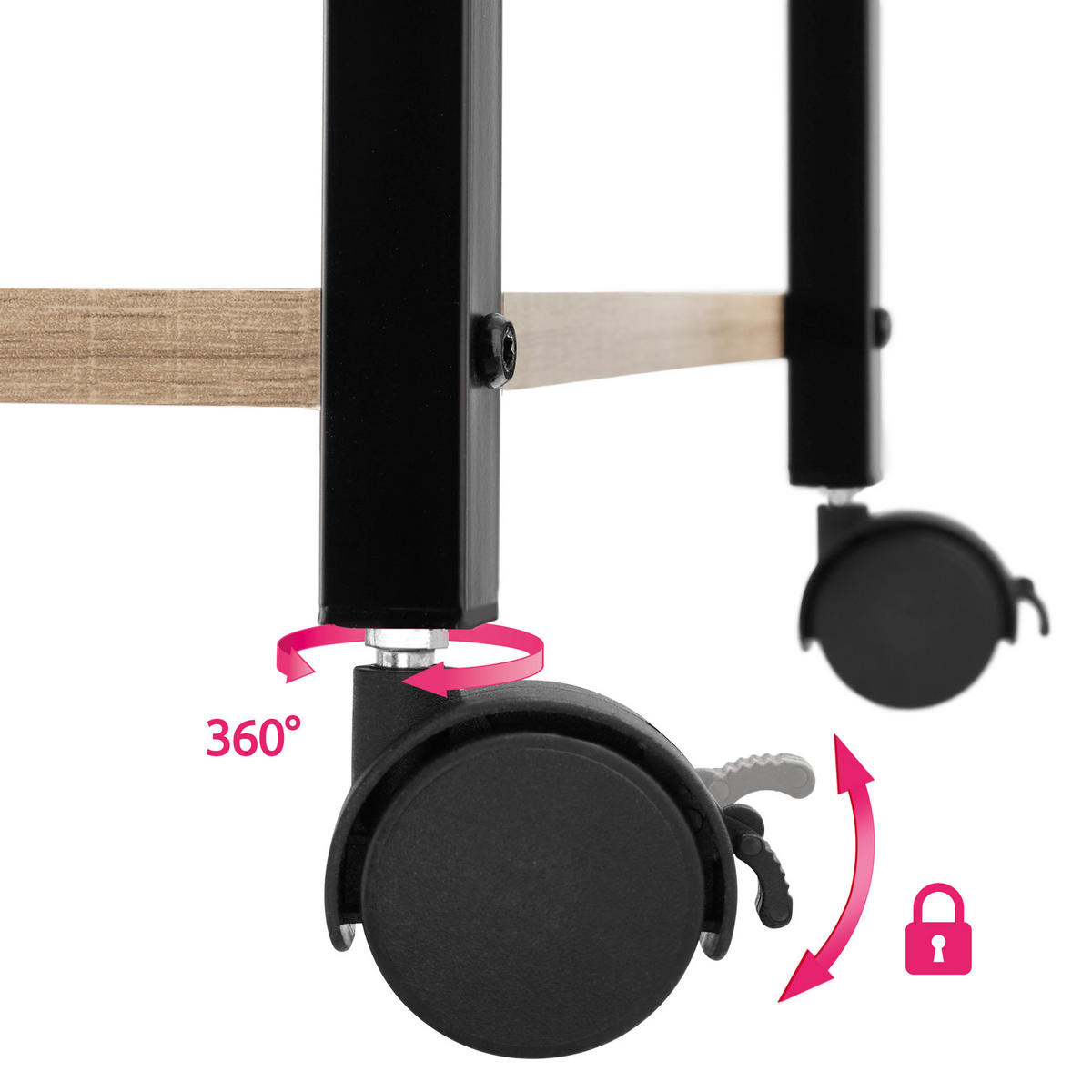 SERVIERWAGEN Worcester ,65 x 41,5 x 87 cm,Industrial Holz hell, Eiche Sonoma - Naturfarben, Holzwerkstoff (41.5/87/65cm) - tectake