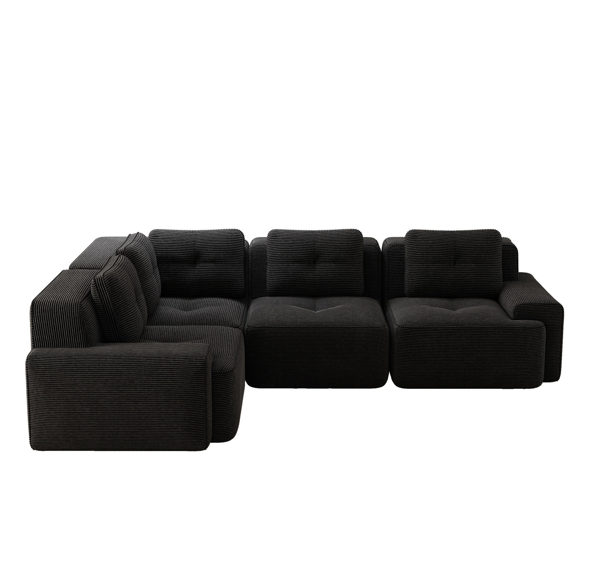 Meubliv Ecksofa Schwarz 382x104 cm