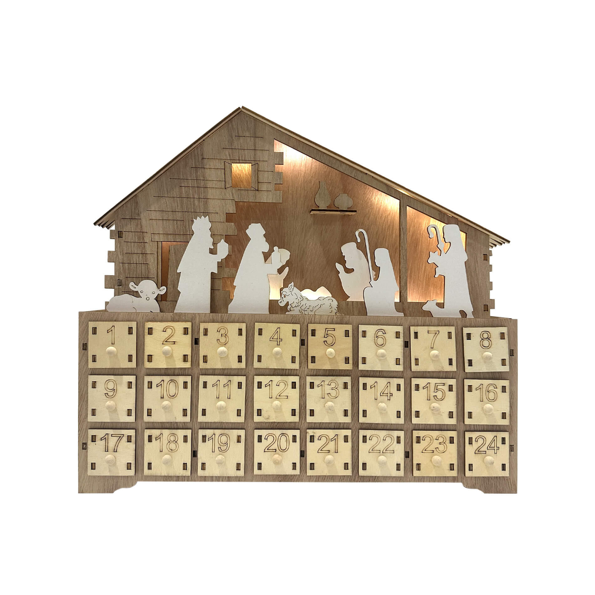 ADVENTSKALENDER Mehrfarbig 7/35/32 cm - Multicolor, Holz (7/32/35cm) - Mobili Rebecca