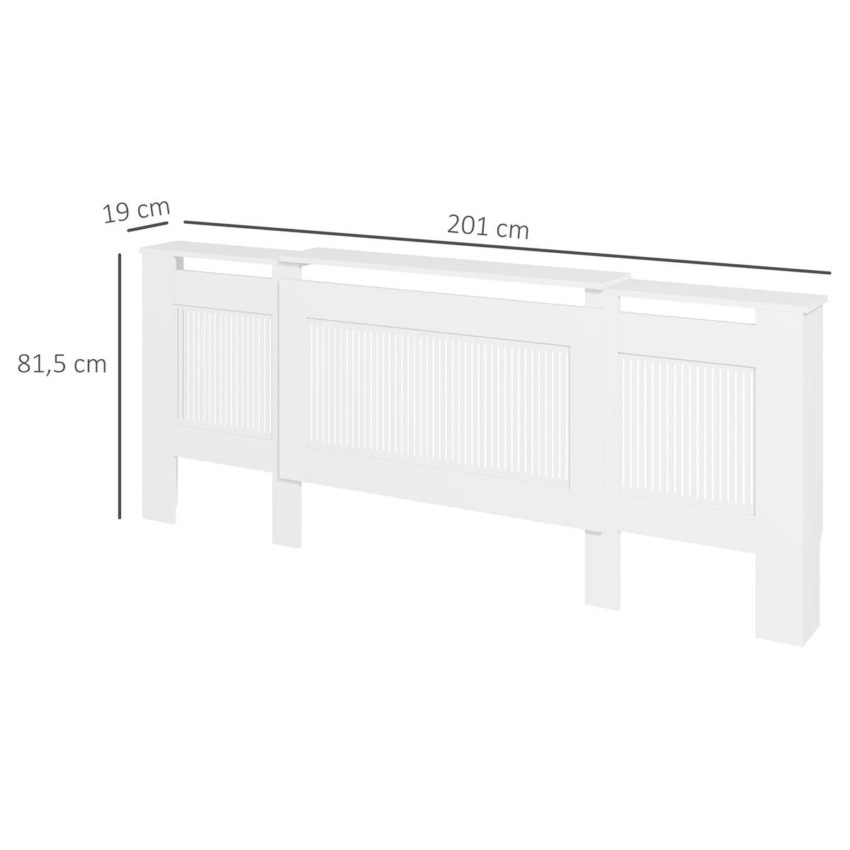 HEIZKÖRPERVERKLEIDUNG Spanplatte MDF Weiß - Weiß, Holzwerkstoff (201/19/81.5cm) - HOMCOM