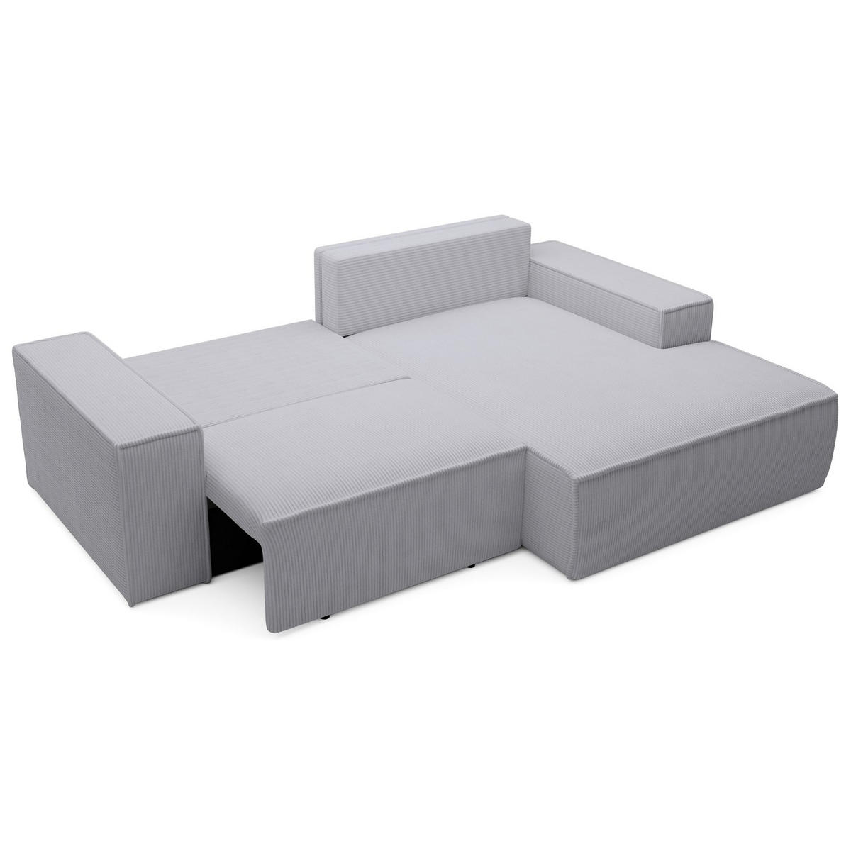 ECKSOFA Farese Mini mit Cordbezug Hellgrau, rechts - Hellgrau/Schwarz, Textil (240/167cm) - Selsey