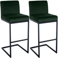 BARHOCKER 2 Metall Grün - Schwarz/Grün, Textil/Metall (43/104/53cm) - CLP