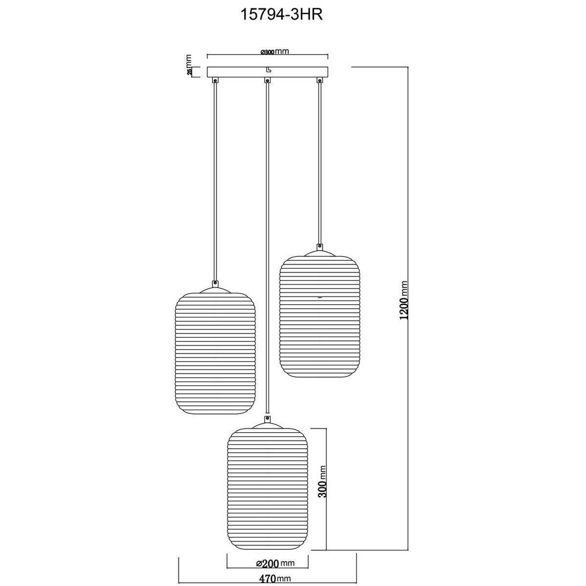 HÄNGELEUCHTE Jefrey Grau Glas - Grau, Glas (47/47/120cm) - Globo Lighting