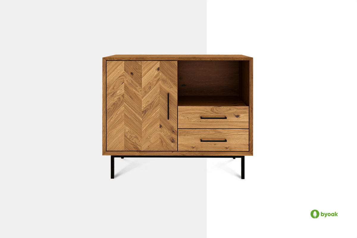 KOMMODE LEON Kernbuche - Kernbuche, Holz (97/80/45cm) - byoak