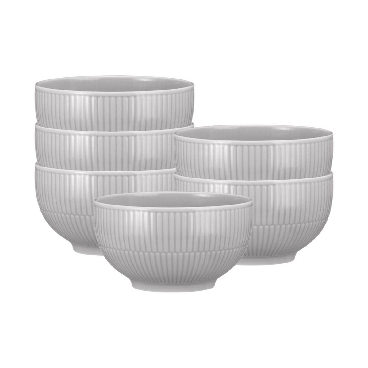MÜSLISCHALEN Amina Silbergrau ø 15 cm 6er Set - Grau, Keramik (15.1cm) - Seltmann Weiden