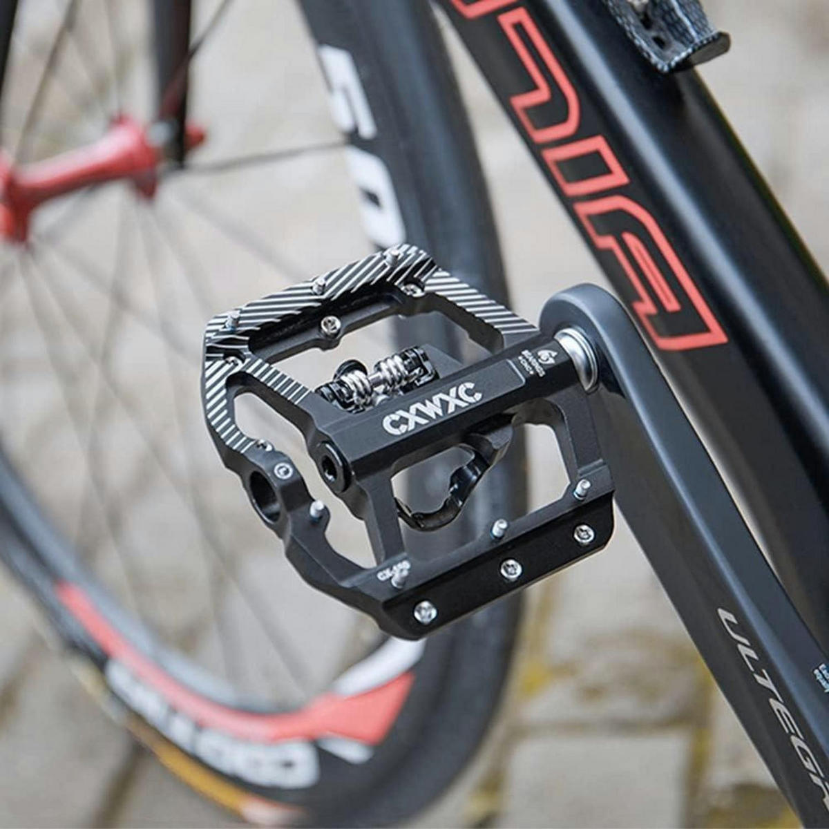 FAHRRAD Pedale MTB Flatpedale Aluminiumlegierung Anti-Rutsch 9/16 Zoll - Schwarz, Metall (10.2/1.5/12cm)