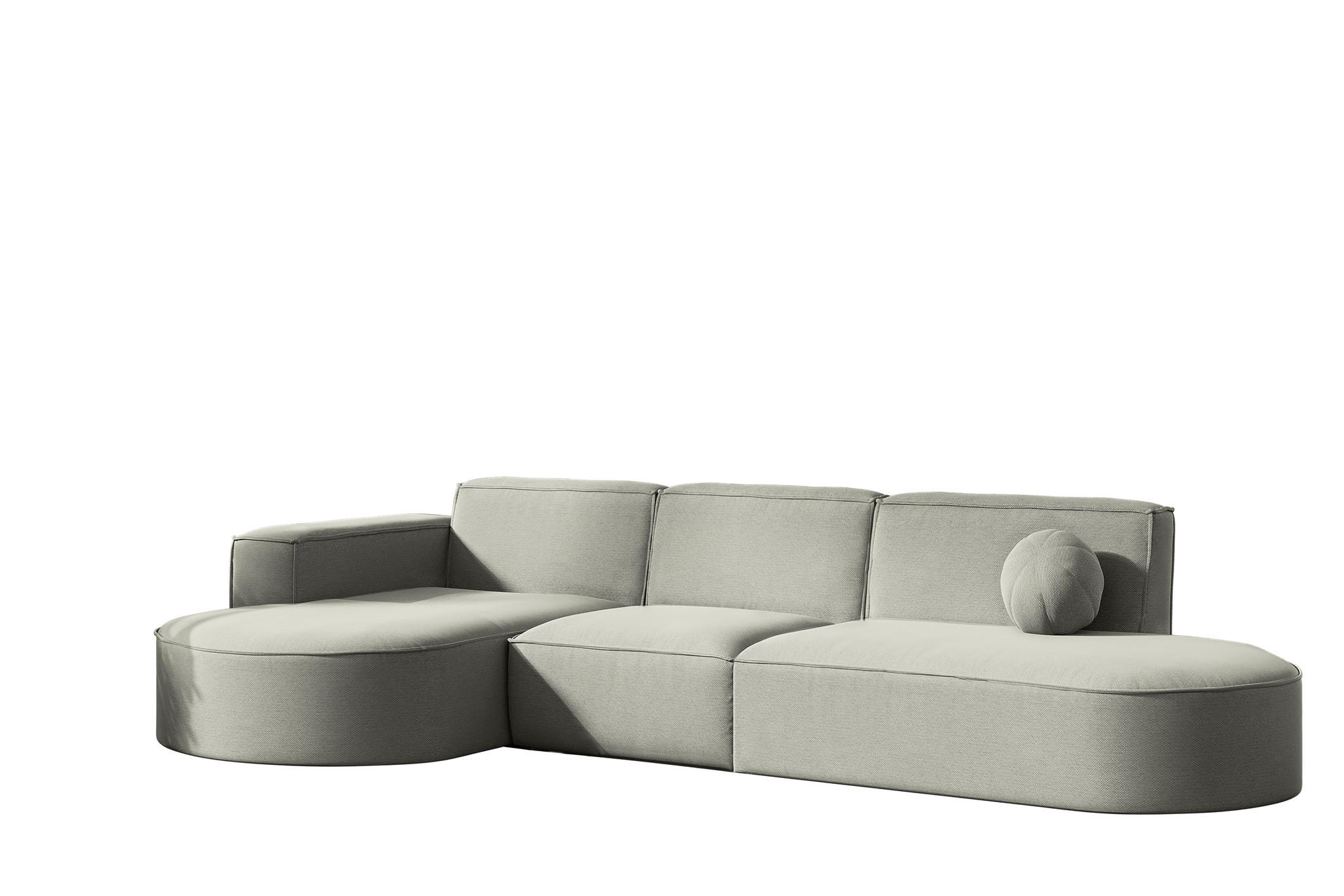 ECKSOFA Sunday - Hellgrau, Holzwerkstoff (296/78/165cm) - Fun Möbel