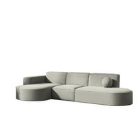 ECKSOFA Sunday - Hellgrau, Holzwerkstoff (296/78/165cm) - Fun Möbel