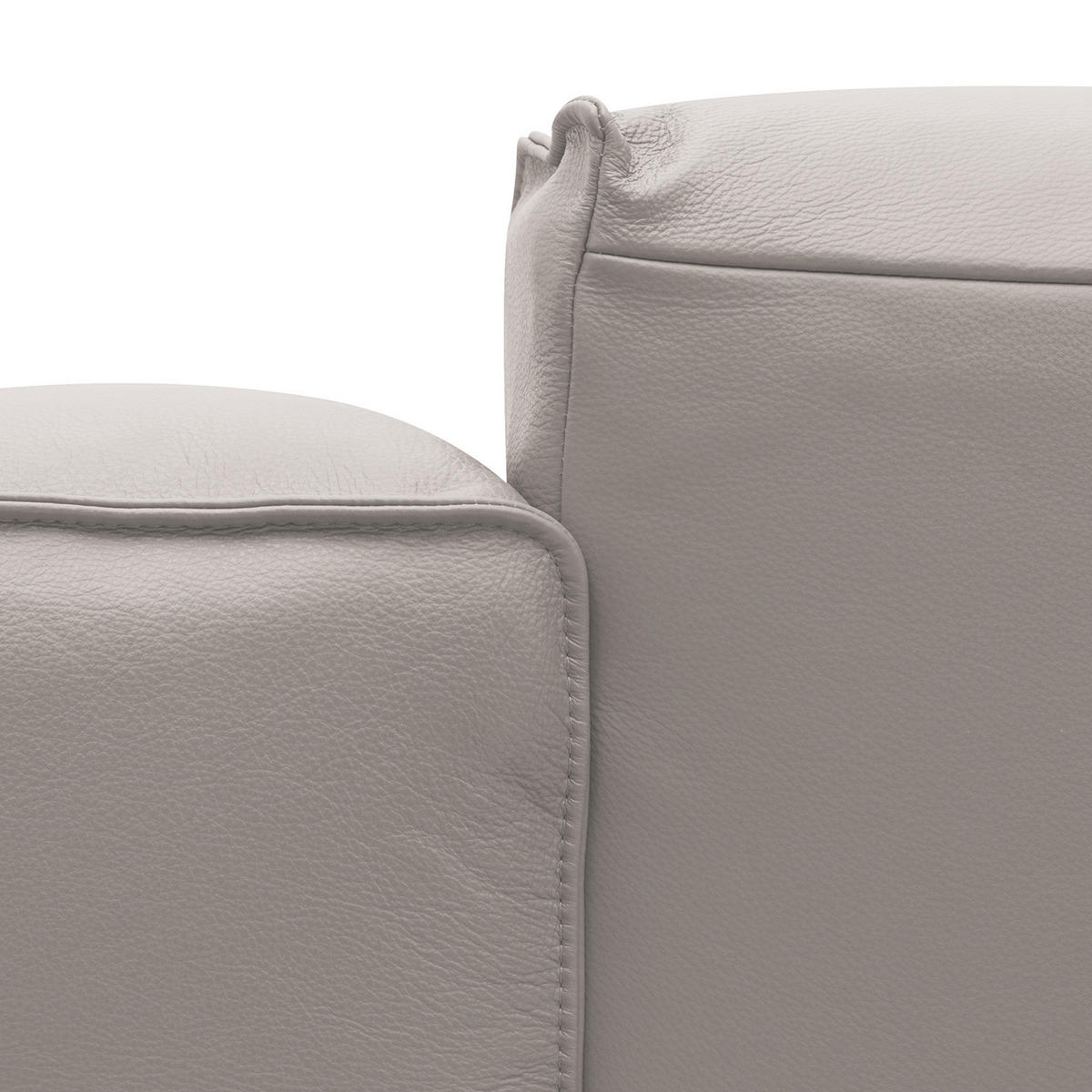 3-SITZER ECKSOFA mit Longchair - Hellgrau/Schwarz, Leder/Kunststoff (317/173cm) - home24