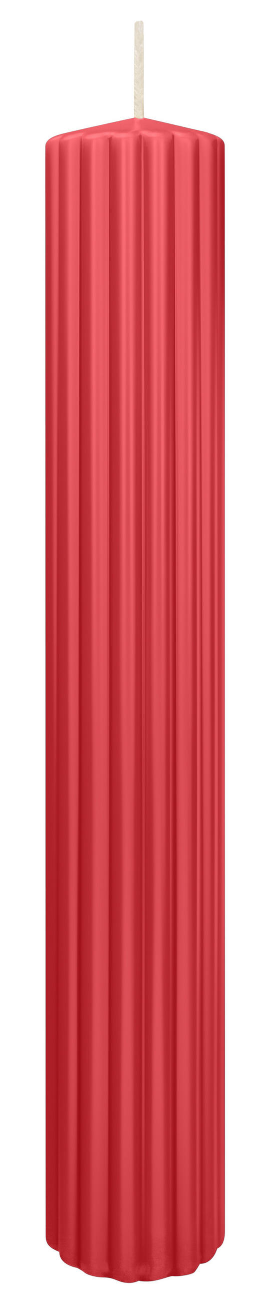 RILLEN KERZEN Himbeer 300 x Ø 45 mm, 4 Stück - Altrosa, Paraffin (8/15/15cm) - Wiedemann Kerzen