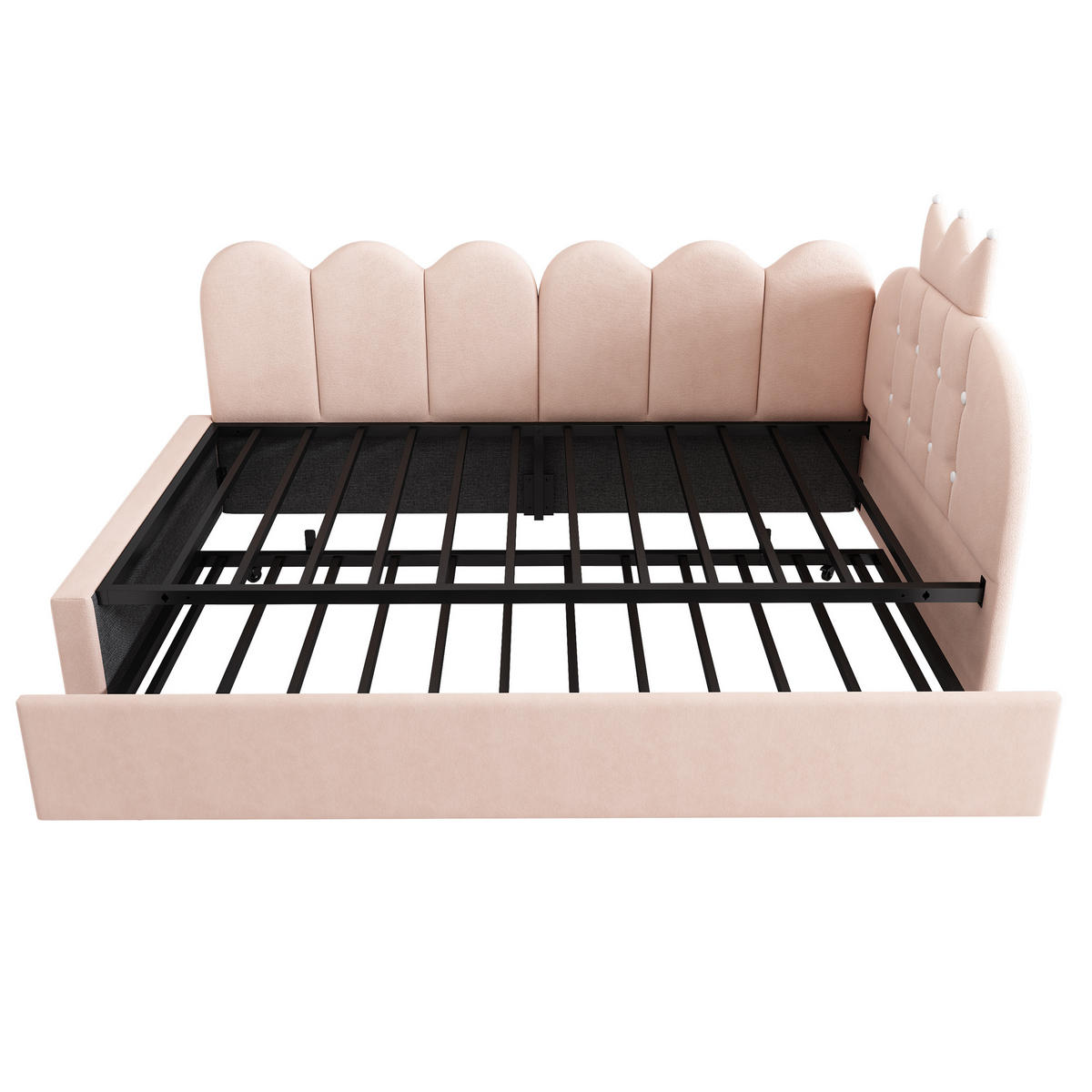 AUSZIEHBETT 90/190-200 cm DE-00312, in Rosa, Gitter Design - Pink, Metall (90/200cm) - ComfortXL