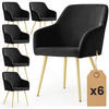 POLSTERSTUHL 6er Set, Metallbeine Schwarz, Gold 54,5/83/58 - Schwarz, Textil (55/83/58cm) - RAUMHIRSCH FURNITURE