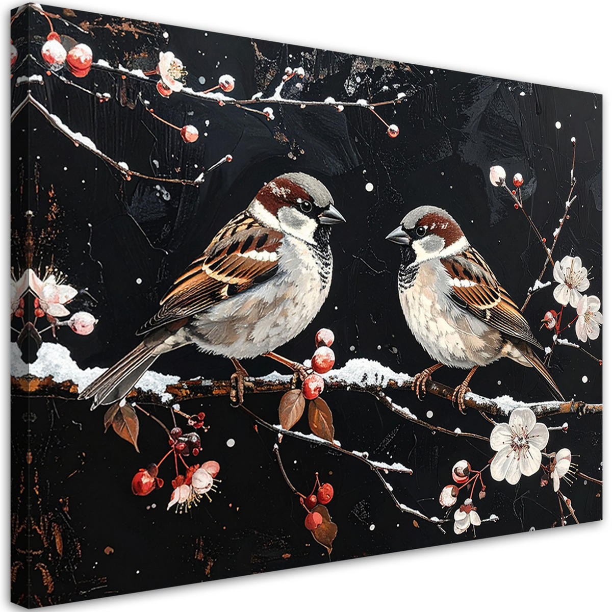 LEINWANDBILD Weihnachten 60x40cm - Schwarz, Textil (60/40cm) - Feeby