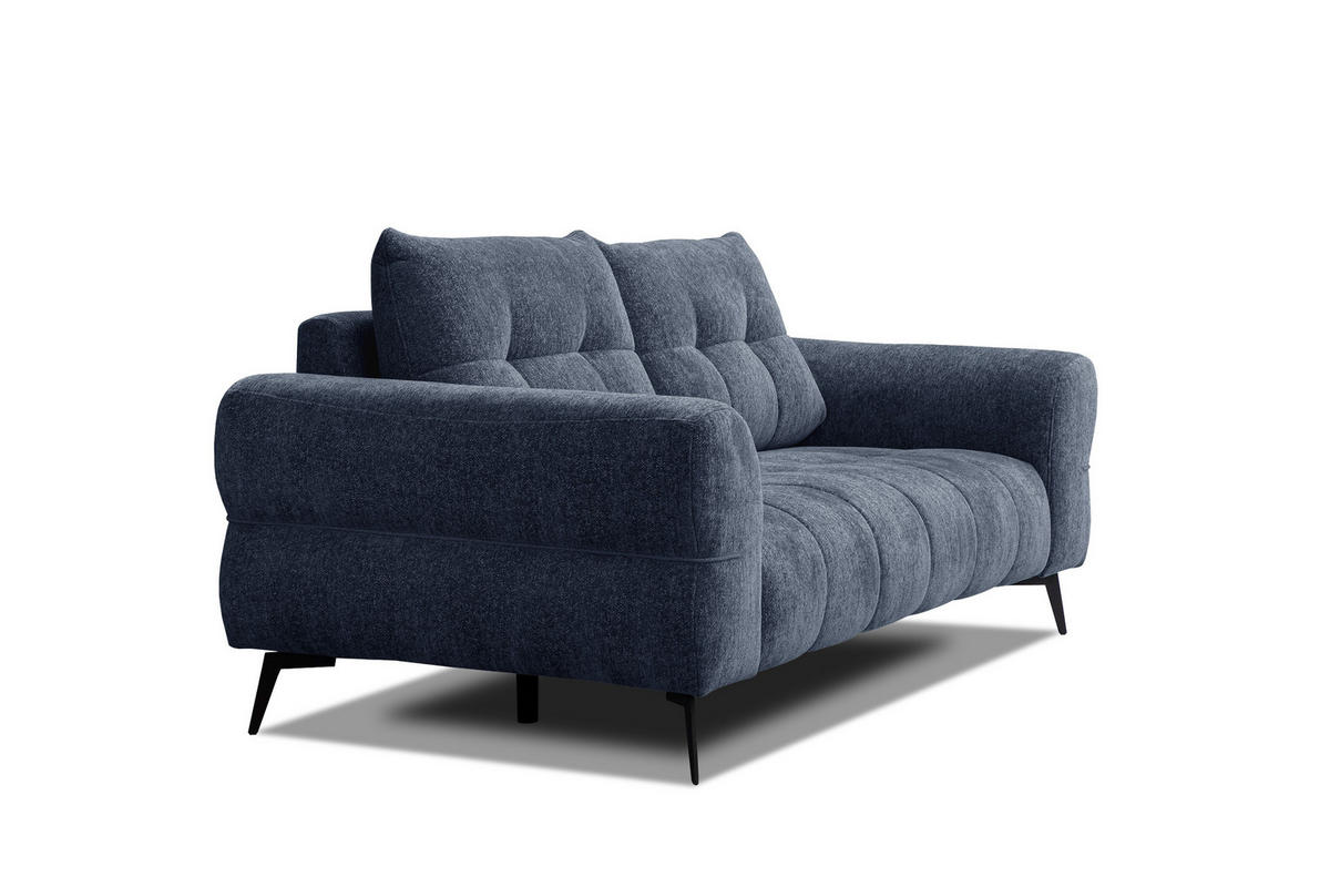 SOFA SALVINI 3-Sitzer, dunkelblau - Dunkelblau, Holz/Textil (237/88/99cm) - Courtois Laville