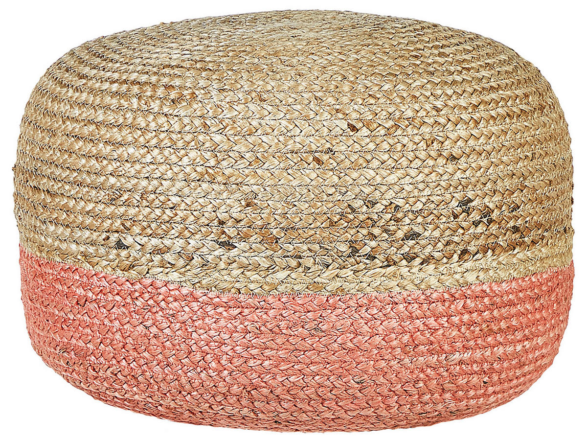 POUF Duki 50/50/40 cm - Naturfarben, Naturmaterialien (50/40/50cm) - Beliani