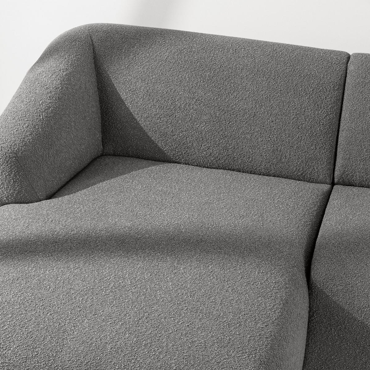 ECKSOFA LINKS VIRA, Grau, Bouclé - Schwarz/Grau, Holz/Holzwerkstoff (300/160cm) - KONSIMO®