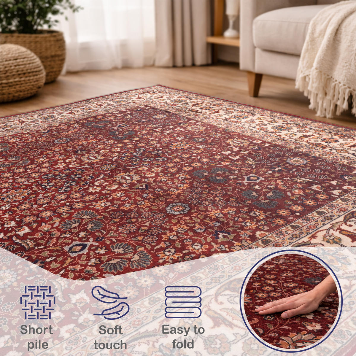 KURZFLORTEPPICH 240/340 cm Seoul 452 - Rot, Textil (240/340cm) - Paco Home