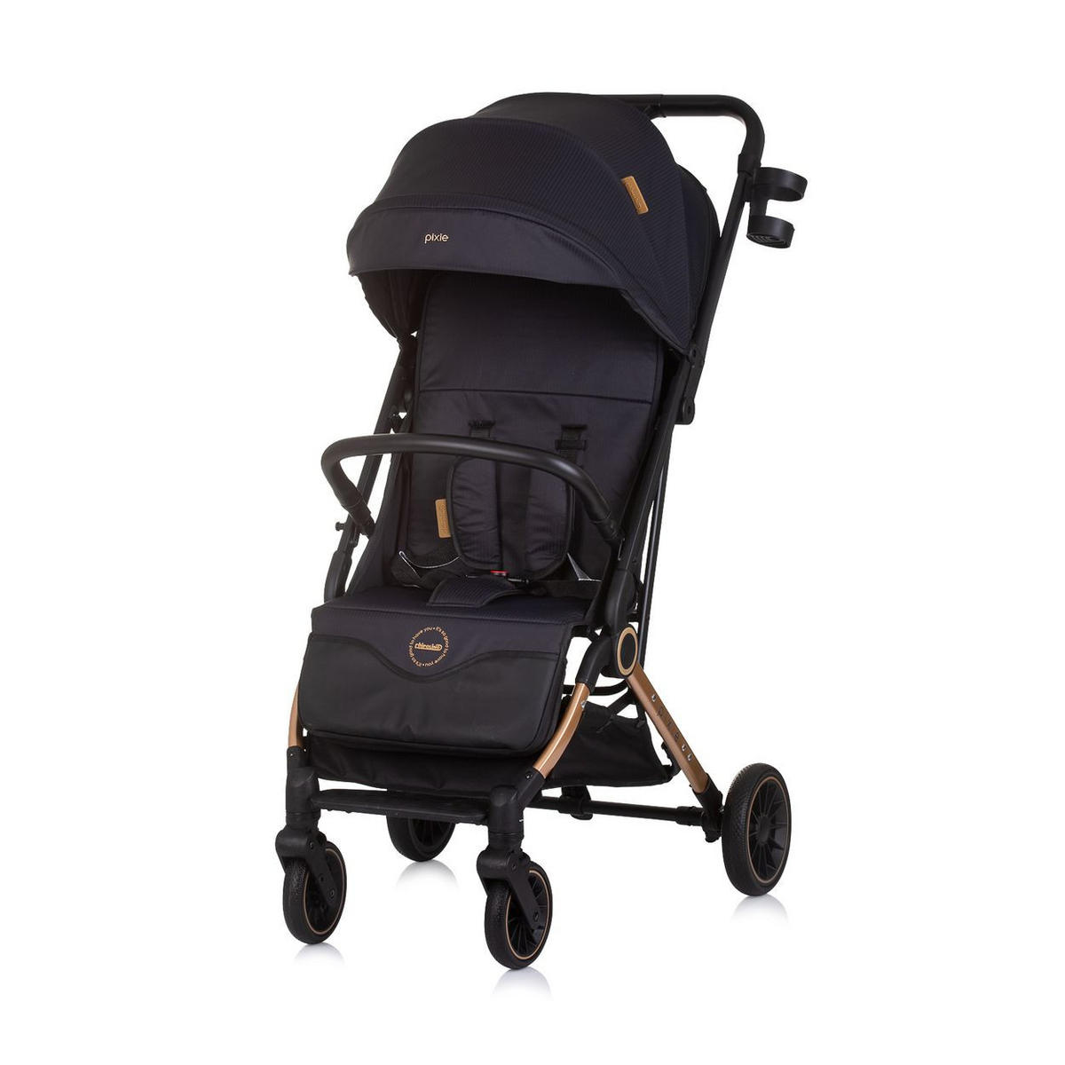BUGGY Pixie schwarz gold zusammenklappbar Getränkehalter Korb 22 kg - Schwarz, Metall (78/53/104cm) - Chipolino
