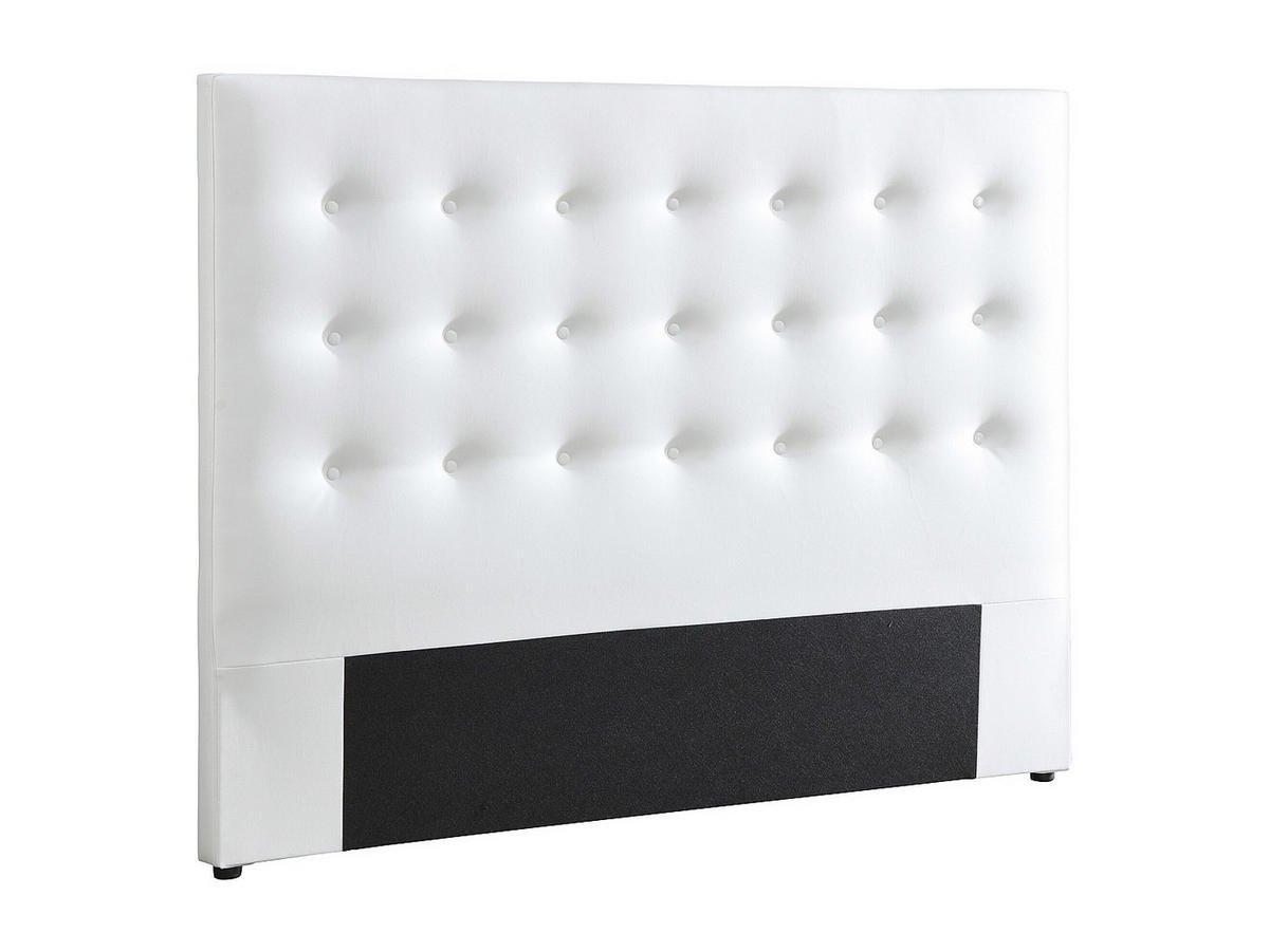 BETTKOPFTEIL - 2 Personen - kunstleder - weiß Francesco - Weiß, Leder (184.5/125/9.5cm) - Vente-Unique