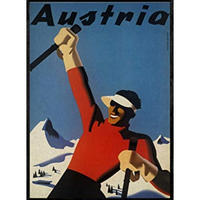 POSTER Europäische Berge Ski Österreich A3 Rahmenlos - Klar, Papier (29.7/5/42cm) - Nacnic