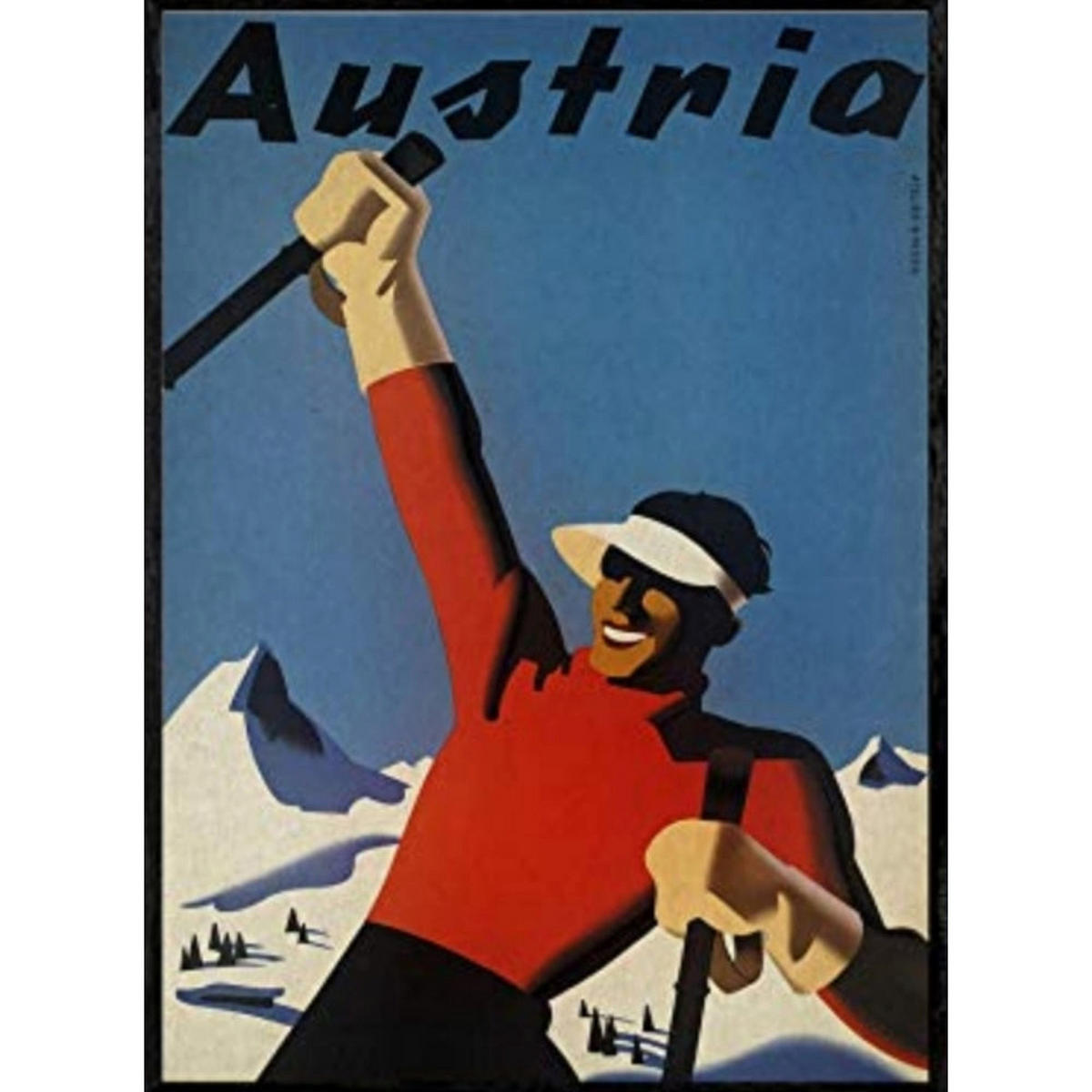 POSTER Europäische Berge Ski Österreich A3 Rahmenlos - Klar, Papier (29.7/5/42cm) - Nacnic