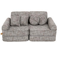 KINDERSOFA, Pocket Plus, Tangle, Mondgrau - Graubraun, Textil (120/25/60cm) - MeowBaby