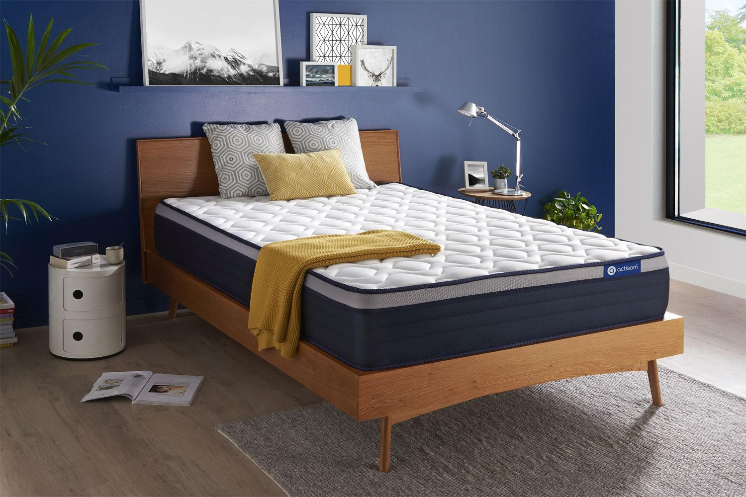 MATRATZE Actiflex max Taschenfederkern und Memory-Schaum 200 x 200 cm h3 - Weiß, Textil (200/200cm) - ACTISOM