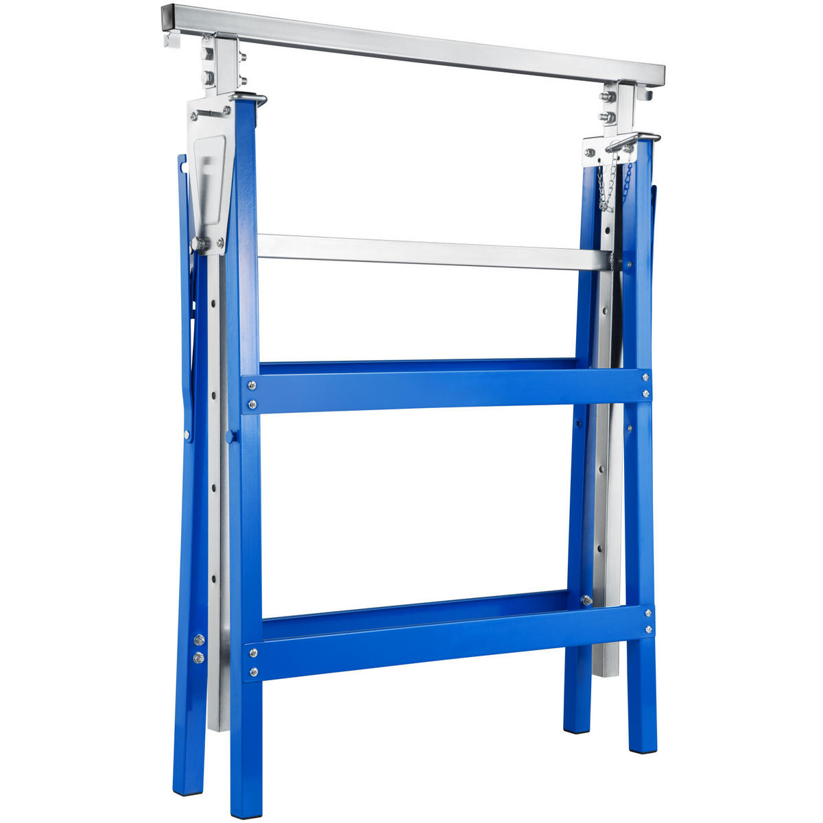 GERÜSTBOCK 2er Set, mit Sicherheitsspinden,blau - Blau, Metall (68.5/56.5/79.5cm) - tectake