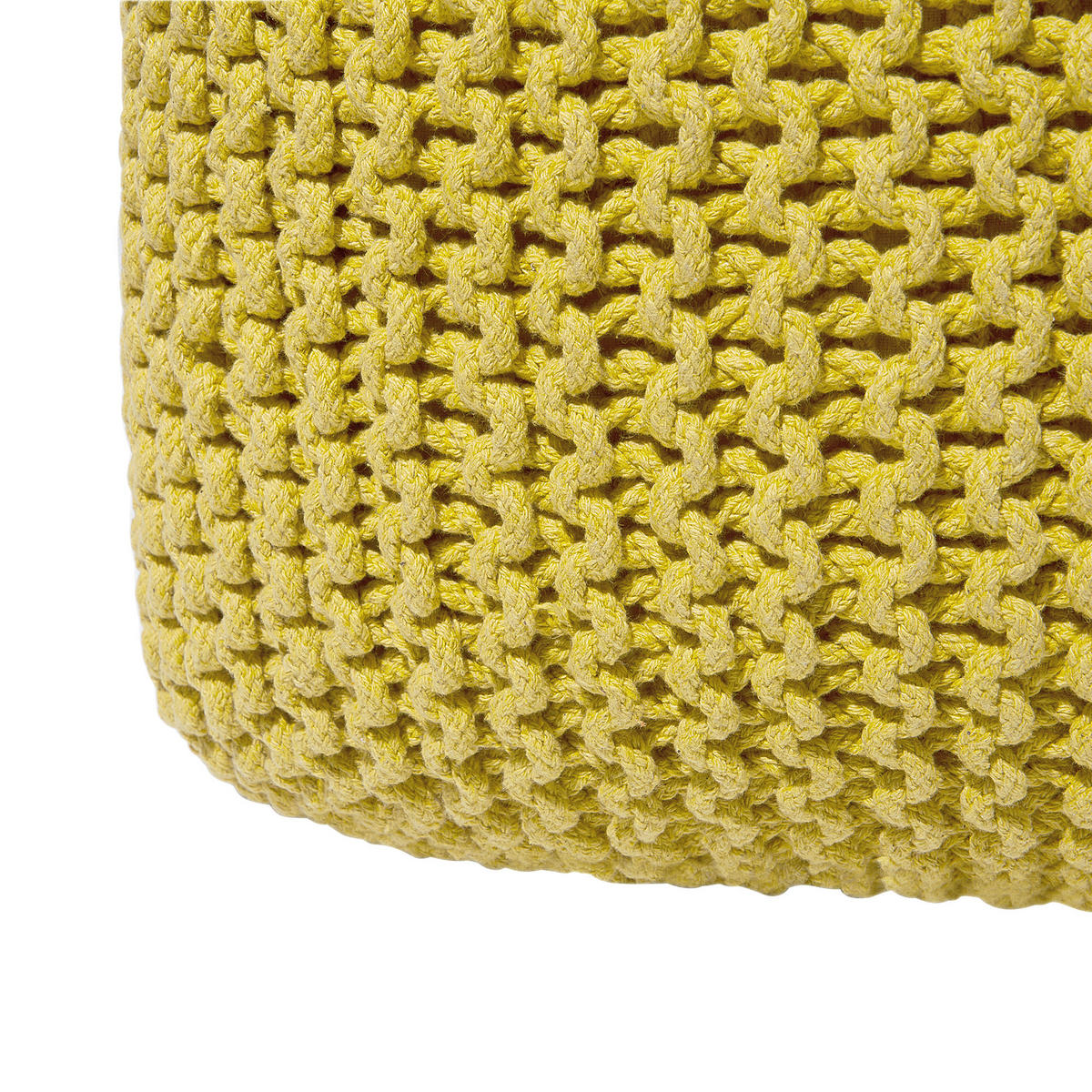 POUF Conrad 50/50/31 cm - Gelb, Naturmaterialien/Textil (50/31/50cm) - Beliani