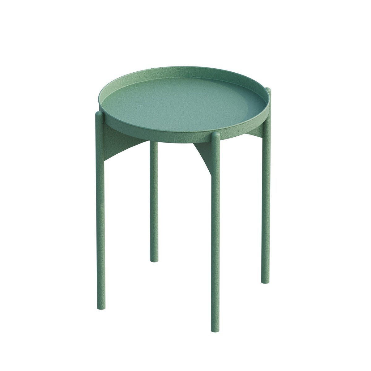 BEISTELLTISCH mit runder Metallplatte H57 cm - COLE - Grün, Metall (44/44/57cm) - Calicosy
