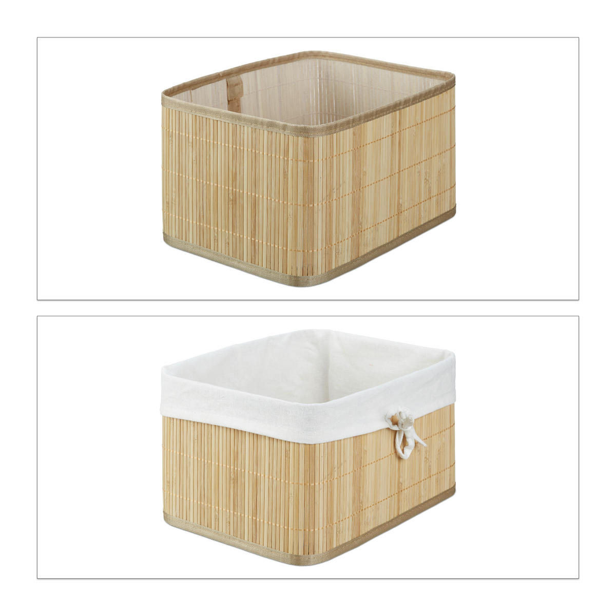 4XAUFBEWAHRUNGSKORB - Hellbraun, Holz/Holzwerkstoff (32/17.5/22cm) - Relaxdays