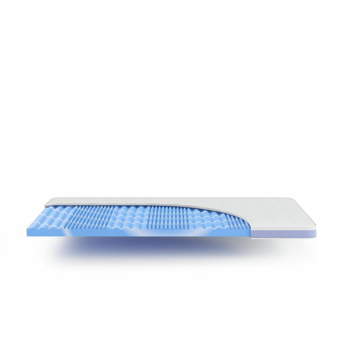 GELSCHAUM-TOPPER "Surf 100", 120 x 200 cm, Höhe: ca. 8 cm - Weiß, Textil (120/200cm) - Hn8 Schlafsysteme