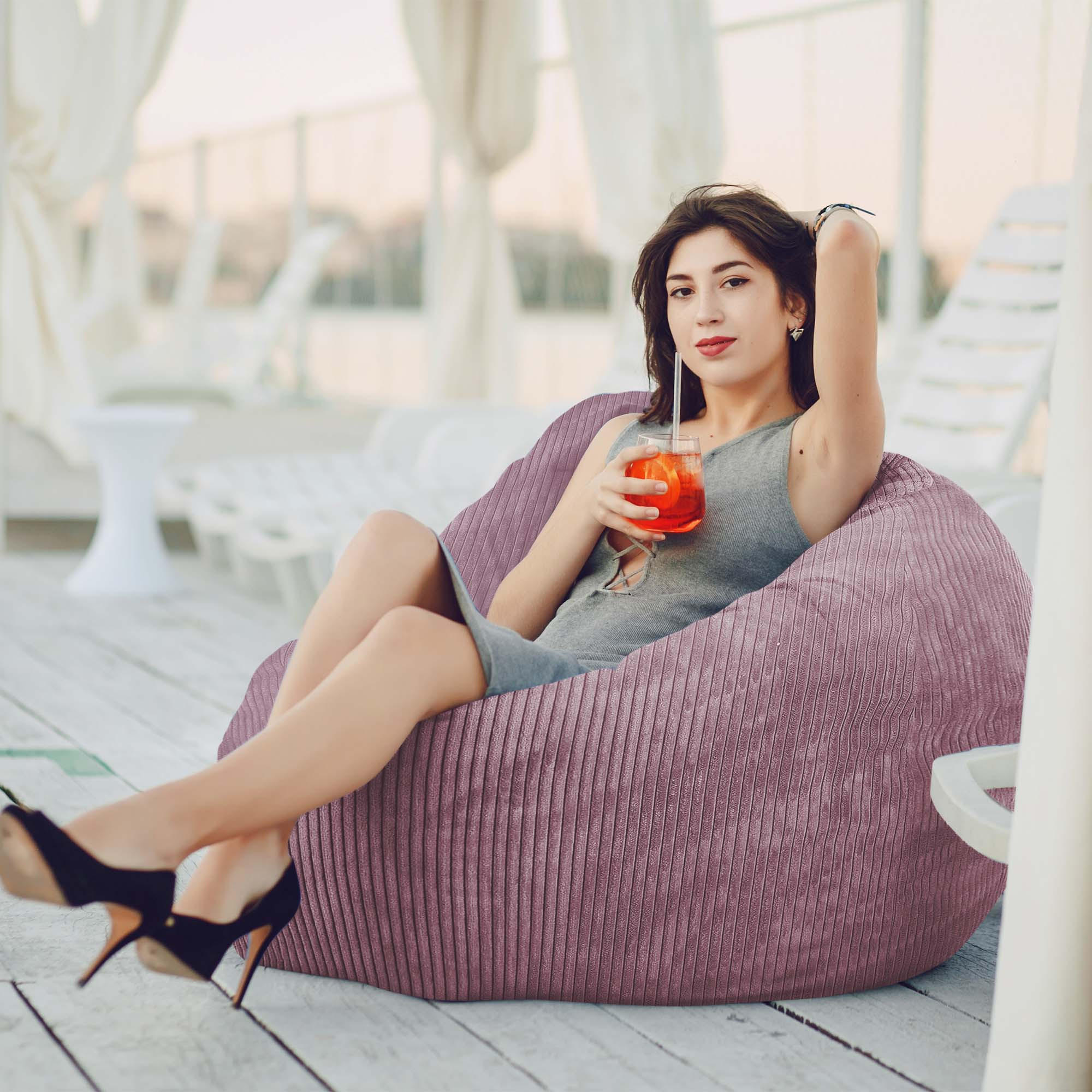 Thumbnail - Dreamroots Sitzsack, Pflaume, Violett, Pink, Textil, 80x120x80 cm, Oeko-Tex® Standard 100, Wohnzimmer, Hocker, Sitzsäcke...