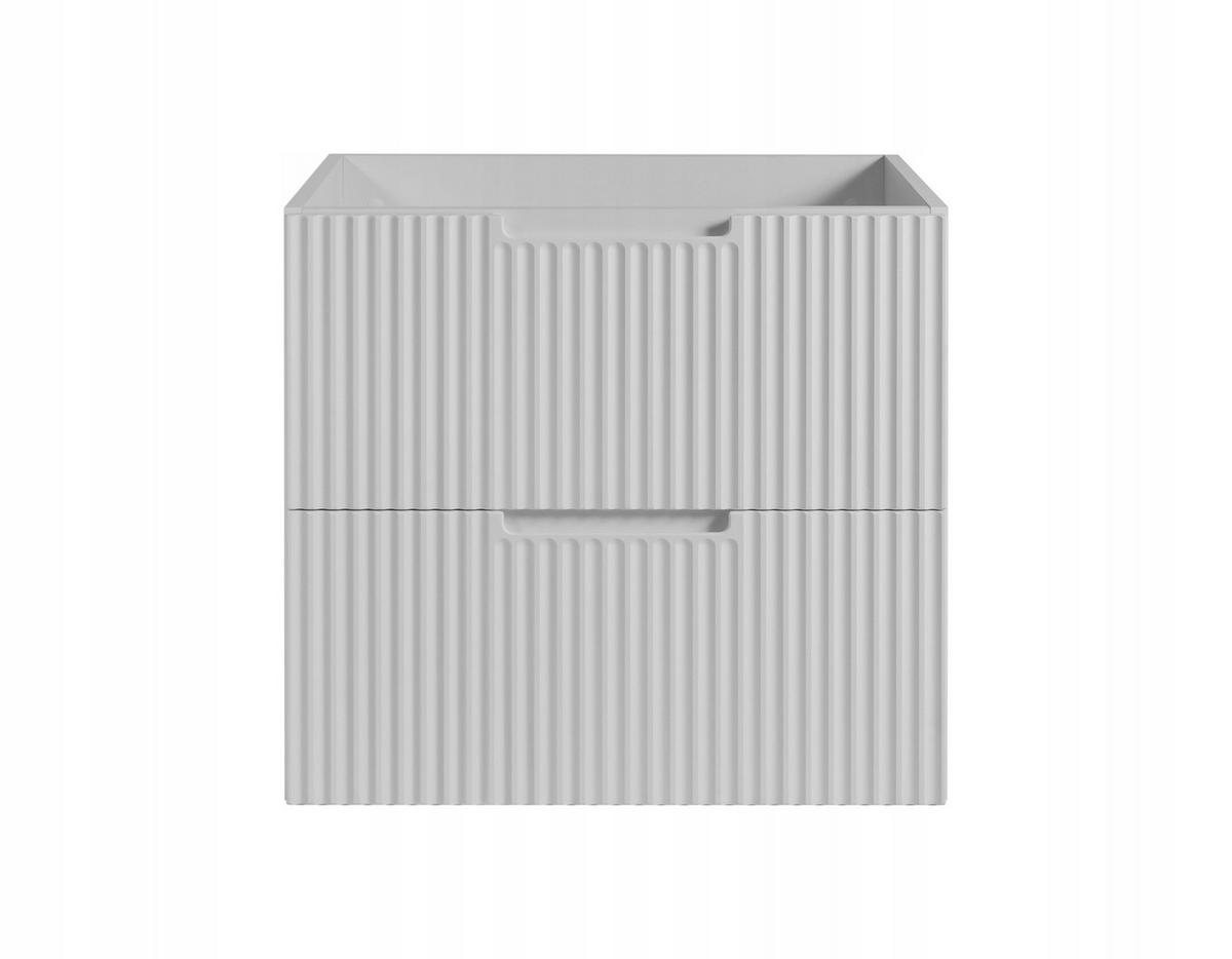 WASCHBECKUNTERSCHRANK VENA 140 cm mit Arbeitsplatte Farbe: Mattweiß mit einem Regal Gerillte Vorderseite Mattweiß - Weiß, Holzwerkstoff (140/58/46cm) - Rodan