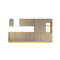 KÜCHENZEILE 400 cm - Nexa KÜ-LN-001 - in Beige / Matt - Beige/Schwarz, Holz/Metall (400/212/58cm) - ROYAL24_MARKT