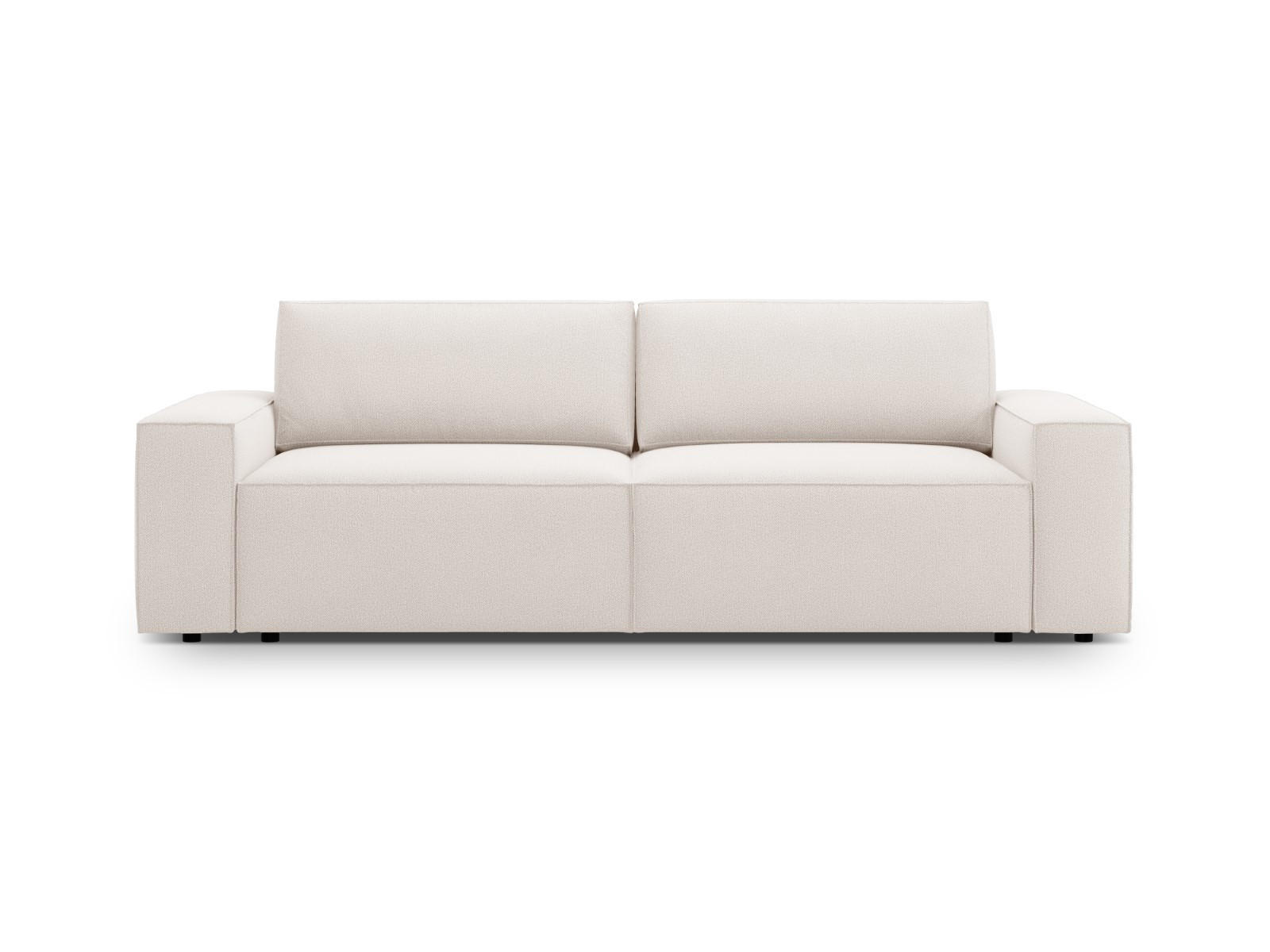 SOFA ausklappbar mit Bettkasten Jodie aus strukturiertem Stoff leichtes beige 3 Sitzplätze - Creme, Textil (107/86/247cm) - Micadoni