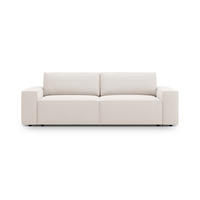SOFA ausklappbar mit Bettkasten Jodie aus strukturiertem Stoff leichtes beige 3 Sitzplätze - Creme, Textil (107/86/247cm) - Micadoni