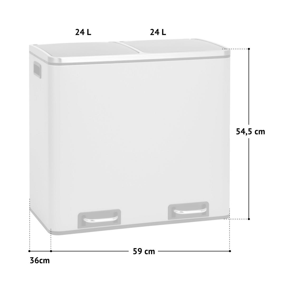 ABFALLEIMER TM2X24 Taupe - Taupe, Metall (59/54.5/36cm) - SVITA