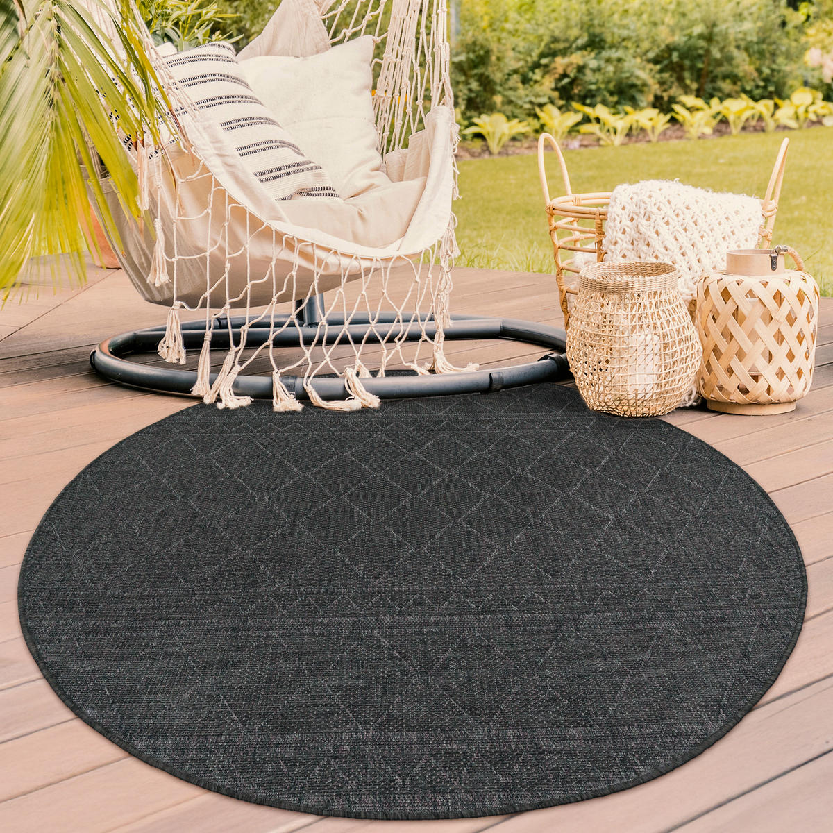 OUTDOORTEPPICH 200/200 cm Vermont 191 - Anthrazit, Textil (200/200cm) - Paco Home