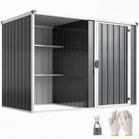 GARTENHAUS aus verzinktem Stahl, abschließbare Tür 231 x 125 x 162 cm ,grau - Dunkelgrau, Metall (125/162/231cm) - Vallsero
