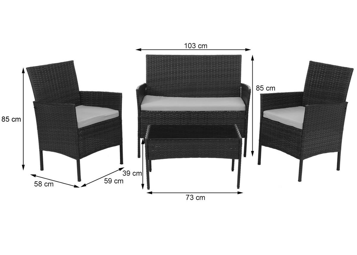 GARTEN-GARNITUR Braun, Cremeweiß - Braun/Weiß, Kunststoff - MCW