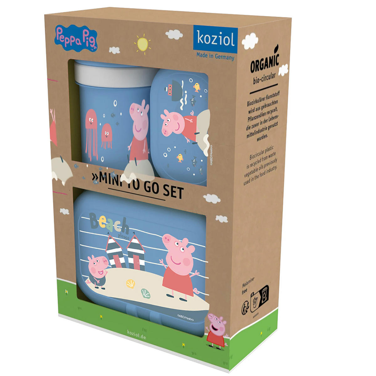 TRINKFLASCHE & BROTDOSE Peppa Pig 3-teilig - Blau, Kunststoff (1/1/1cm)