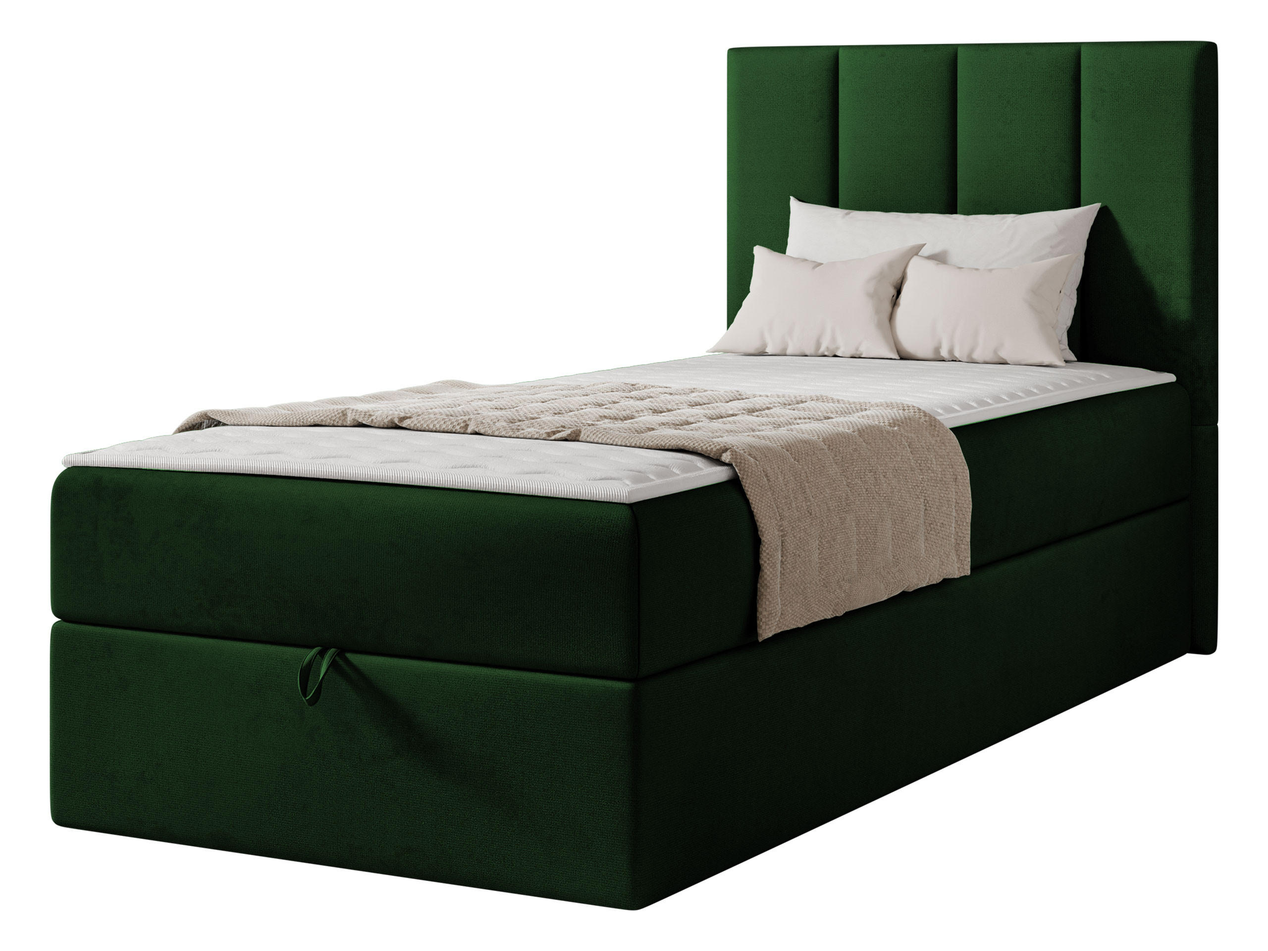 BOXBETT Rebos Single - H3 - Grün, Holz/Textil (100/200cm) - MIRJAN24