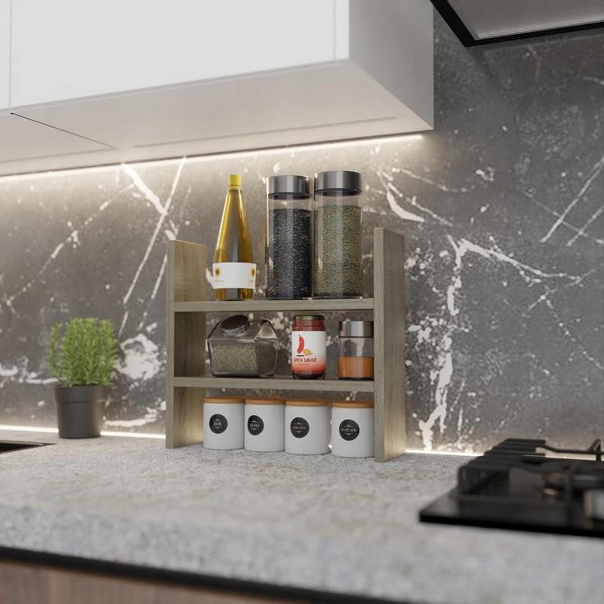 KÜCHENREGAL BIS EX3 Sonoma Eiche 44/12/40 cm - Sonoma Eiche, Holzwerkstoff (44/40/12cm) - Matkam Möbel