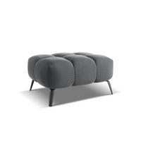 POUF Samt Stoff Grau - Dunkelgrau/Schwarz, Textil/Metall (78/41/60cm) - Makamii